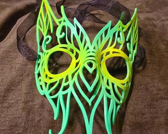 Máscara de mascarada de filigrana renacentista de Búho Radiactivo - Impresión 3D - ENVÍO HOY