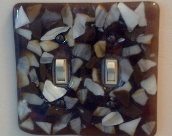 Fused Glass Double Toggle Light Plate