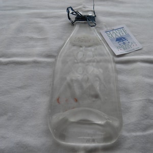 Upcycle Recycle Pepsi Cola Bottle Wrapped with Blue Rafia with a Gift Bag