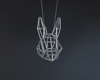 SILVER RABBIT MEDIUM / silver pendant and silver chain