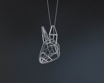 SILVER RABBIT SMALL / silver pendant and silver chain