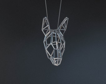 SILVER DONKEY MEDIUM / silver pendant and silver chain