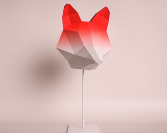 FOX MEDIUM red gradient / do it yourself paper lamp shade