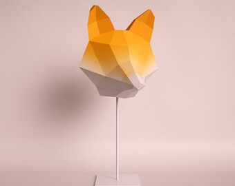 FOX MEDIUM orange gradient / do it yourself paper lamp shade