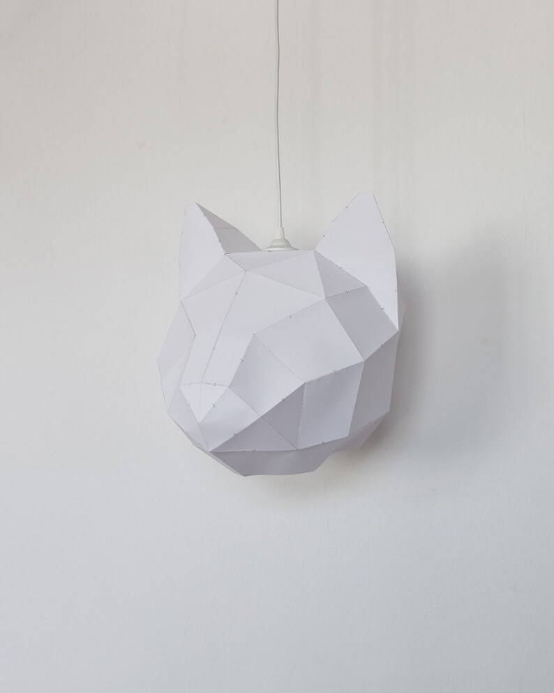 CAT LARGE / do it yourself paper lamp shade image 3