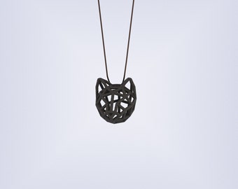 RUBBER CAT SMALL / 3D printed rubber-like pendant
