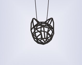 RUBBER CAT LARGE / 3D printed rubber-like pendant