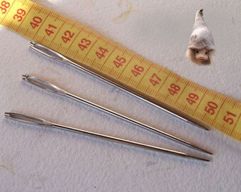 2 Long Simple Needles 10 cm Large Eye Needle for Sewing Act Crafts Upholstery Mattresse