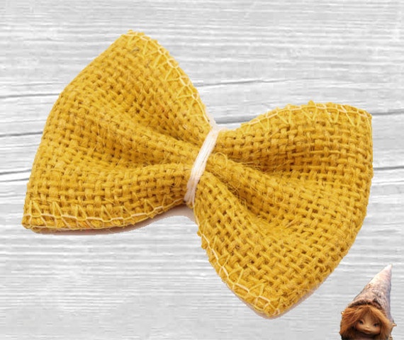 5 Saffron Bows Jute Hessian 55x7 Cm Ribbon Easter Craft Etsy