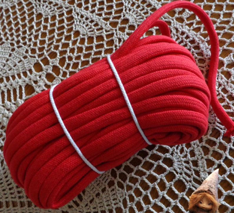3 meters Cotton Rope 10 mm Red Cotton Cord With Filling for Crafts Jewellery Decorations
