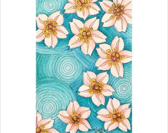 Fleur De Cerisier Rose Peinture Peinture Originale Sur Toile