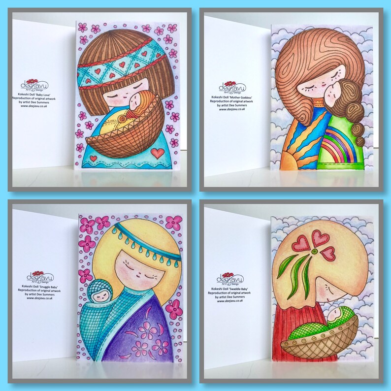 Mother and Baby Original Art Print Greetings Card Cute - Etsy
