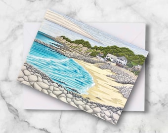 Isle of Wight Greetings Card, Steephill Cove, Ventnor, Art Print Greetings Card, Original Isle of Wight Artwork