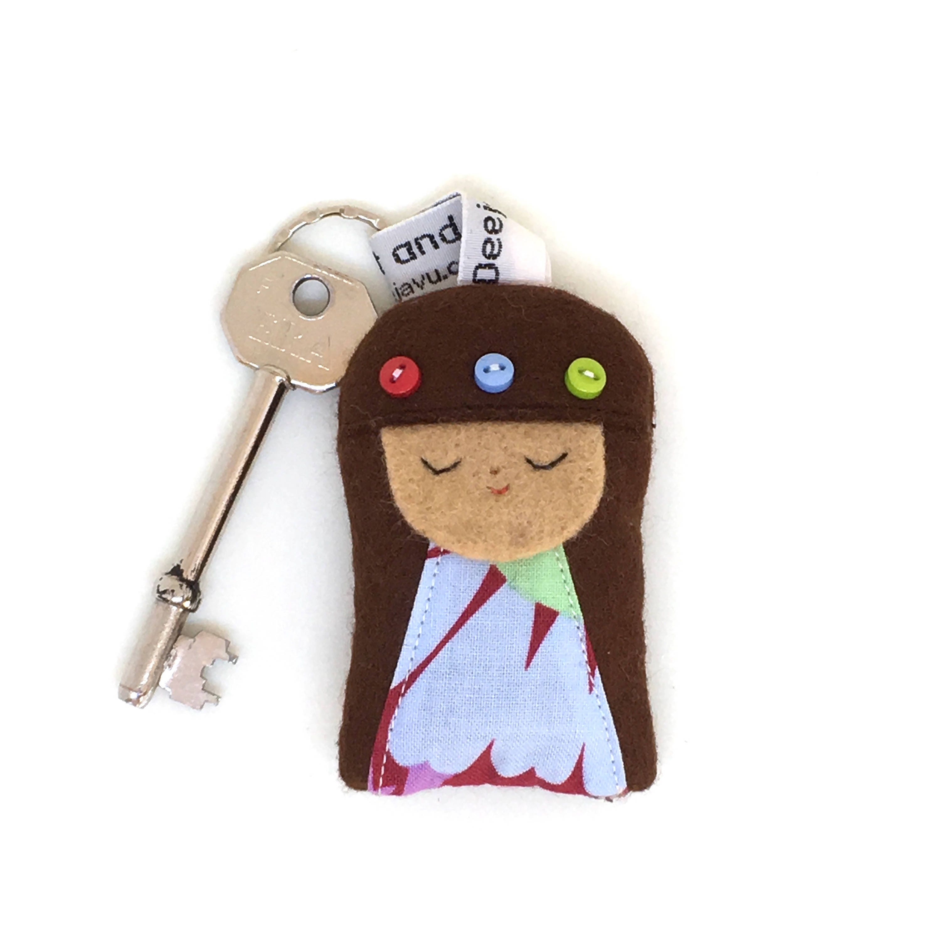 Kawaii Kokeshi Doll Keyring in Gift Box Japanese Doll Etsy
