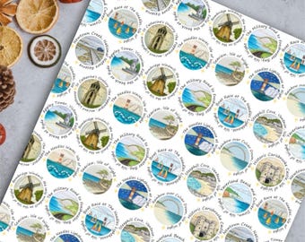 Isle of Wight Landmarks Wrapping Paper: Original Art Drawings