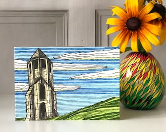 Isle of Wight Card, The Pepperpot Art Print Greetings Card, Isle of Wight St Catherine’s Oratory, Art Print, Isle of Wight Gift Idea