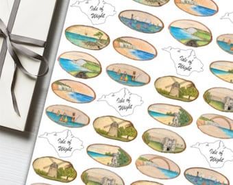 Isle of Wight Art Print Wrapping Paper: Landscape Gift Wrap