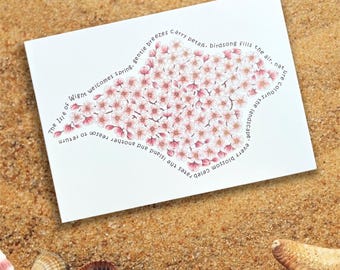 Isle of Wight Cherry Blossom Card: Pink Floral Design