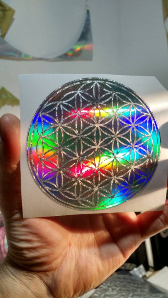 Flower of Life Sticker.  Special Editions And Single Layer Prismatics. In 3.75" Size.
