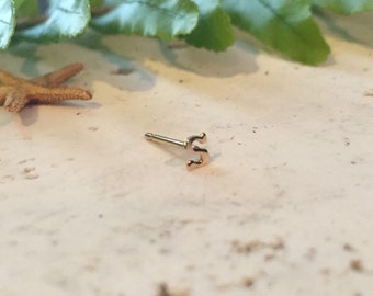 14k Gold Tiny Initial Earring•Birthday•Anniversary•Graduation•Custom•Gift•Personalized•Valentine's•MothersDay