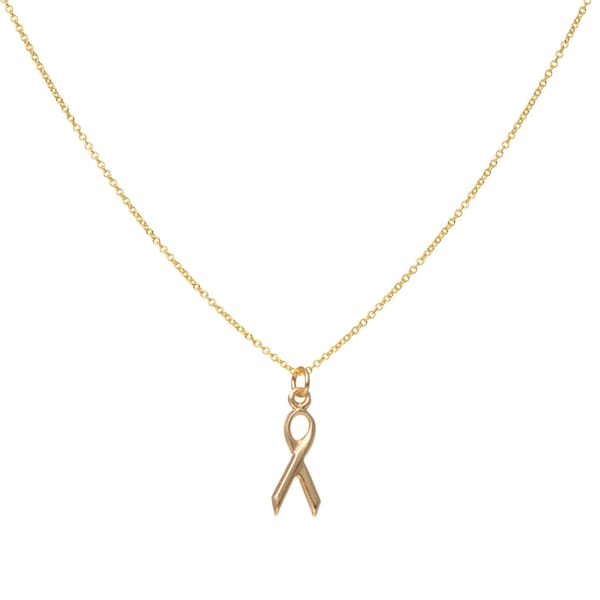 Gold Breast Cancer Necklace Etsy