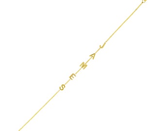 Pulsera personalizada con nombre en oro amarillo de 14 k • Joyería personalizada