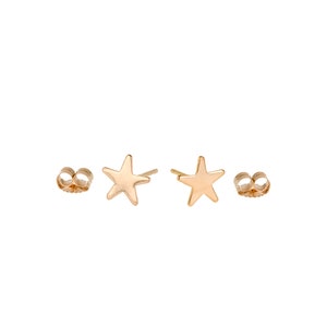 Dainty 14k Yellow Gold Star Earrings-Earring•Kids•Birthday•Anniversary•Gift•Valentine&#39;s•MothersDay