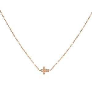 14K Gold Tiny Diamond Cross Necklace-Anniversary gift-Birthday gift-Religious gift-Baptism-Communion-Confirmation-Easter-Christmas