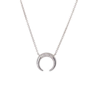 Beautiful 14k Gold and Diamond Crescent Moon Necklace•Birthday•Anniversary•Wedding•Graduation•MothersDay