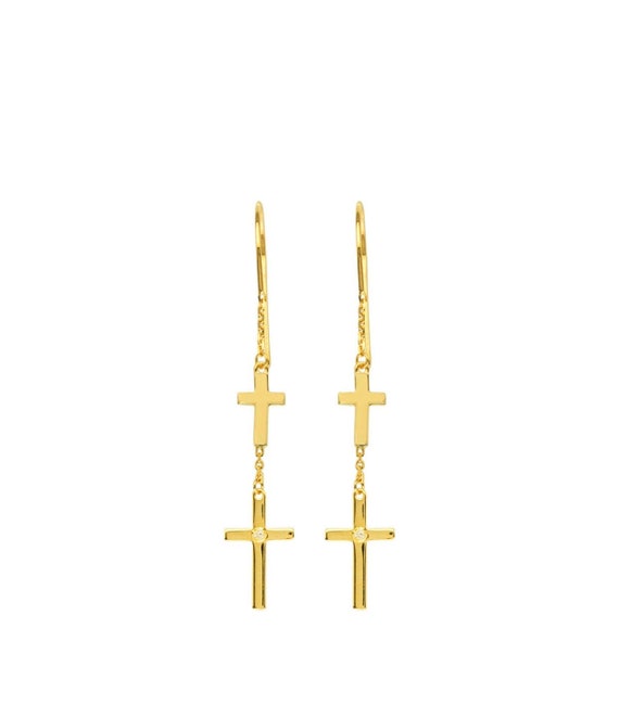 Double Cross Dangle Earrings Double Cross Dangle Earrings