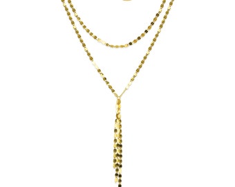 14k Yellow Gold Valentino Choker • Adjustable Double Strand Necklace