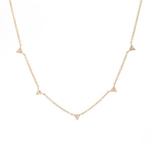 Dainty 14k Gold Multiple Triangle Diamond Necklace/diamond Spike ...