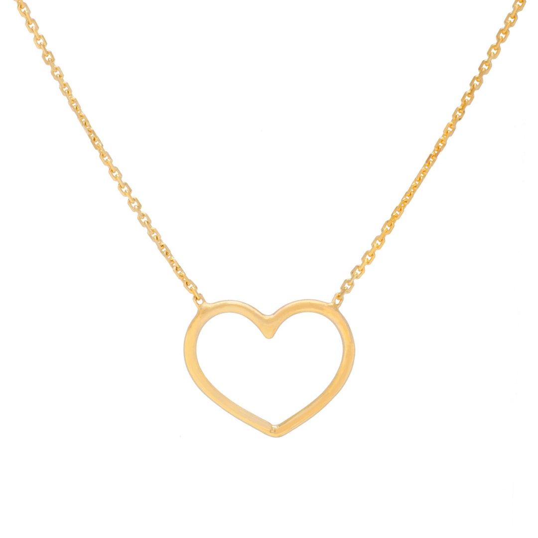 14k Gold Dainty Wire Heart Necklace/bridesmaids/wedding/shower/birthday ...
