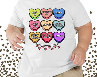 Cute Baby Short Sleeve T-Shirt with Sweet Love Hearts, Baby Gift, Valentine's Day Gift, Birthday Tee, Adorable Toddler Shirt