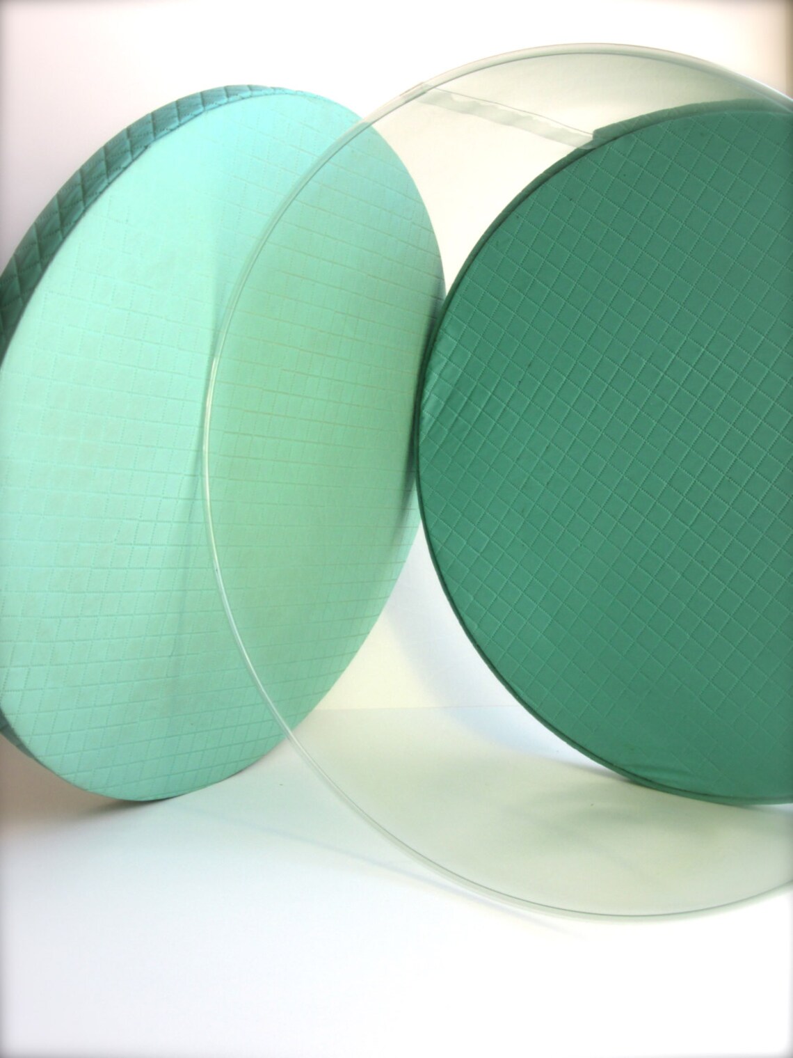 Large Round Hatbox turquoise vintage hat boxes clear plastic Etsy