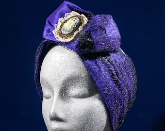 40's Style lila-schwarzes Haarband