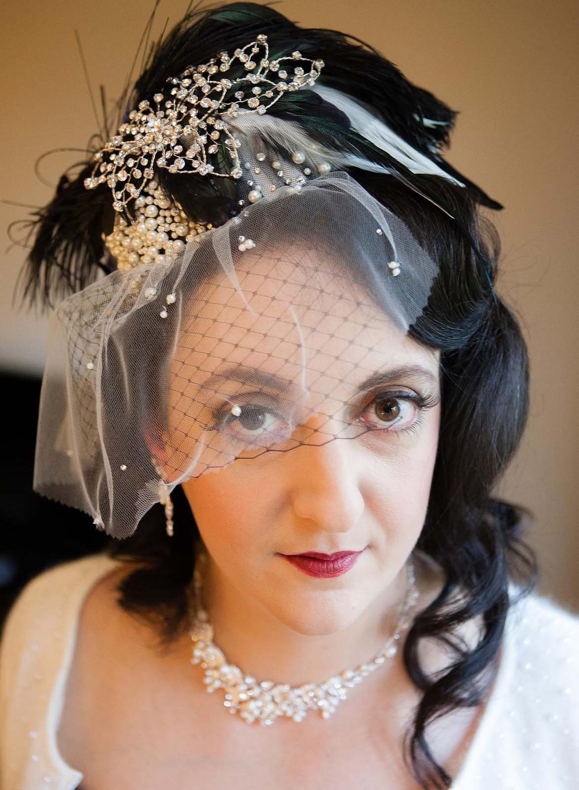 bridal headpiece with veil