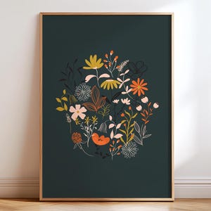 Moody Floral Printable Wall Art Dark Floral Digital Art Floral Wall Decor Moody Floral Download Wall Art