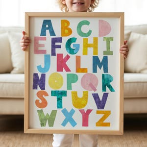 Colorful Nursery Art Alphabet Printable Wall Art Alphabet Digital Download Nursery Printable Art