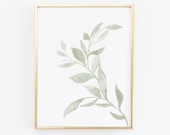 Watercolor Leaves No 1 - Printable Wall Art // Downloadable Print, Digital Download Print