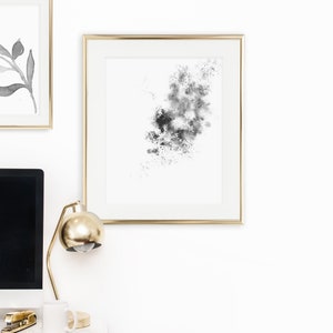 Black Paint Splatter Abstract No. 2 Printable Wall Art // Downloadable Print, Digital Download Print / Black and White Abstract Painting image 3