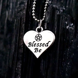 Blessed Be necklace, Witch jewelry, Pentagram pendant, Gift for Wiccan, Pagan symbols, Gift for wife, Witchcraft accessory, Custom necklace image 3