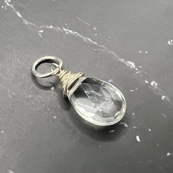 Large Clear Crystal Quartz Wire Wrapped Gemstone Pendant
