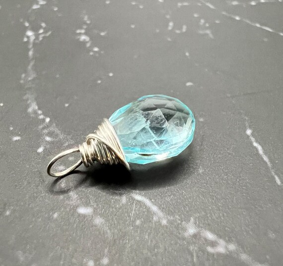 Aquamarine pendant sale etsy