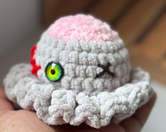 Zombie Ghoul Plushie | Handmade Crochet Monster | Spooky Cute Amigurumi Toy | Soft Chenille Yarn Plush | Halloween Gift | Creepy Cute Decor
