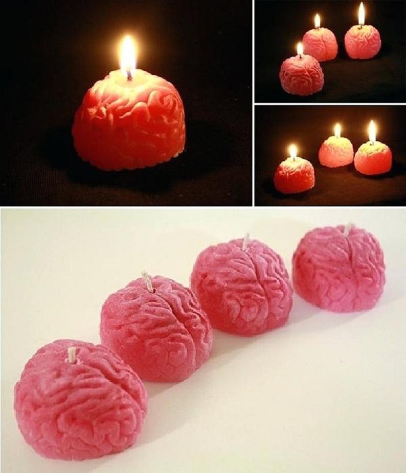 BRAIN Anatomy Silicone MOLD Tray Anatomical Zombie Brains Candle Soap Fondant Food Candy Cake Pops Party Favors Jewelry Cupcake Toppers Art