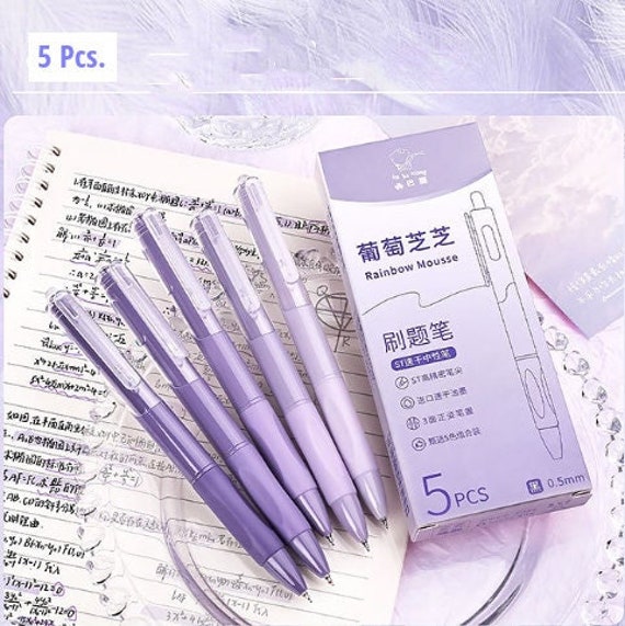 5pcs SMOOTH CLASSY PENS Quick Dry Ink Cute Teenage Girl Gifts 
