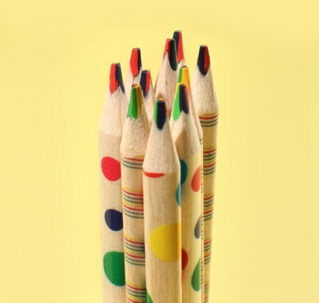 10pcs RAINBOW COLOR PENCILS Set Multicolored Wood Pencil Art Etsy