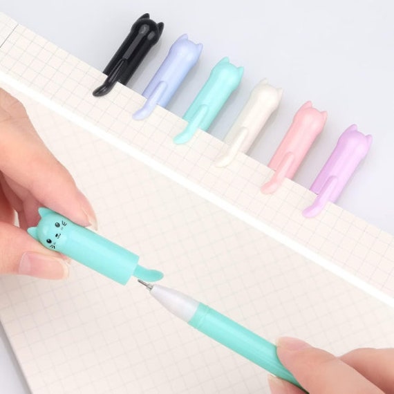 6pcs KITTY TAIL PENS Unique Cute Funny Cat Lovers Kawaii Girl