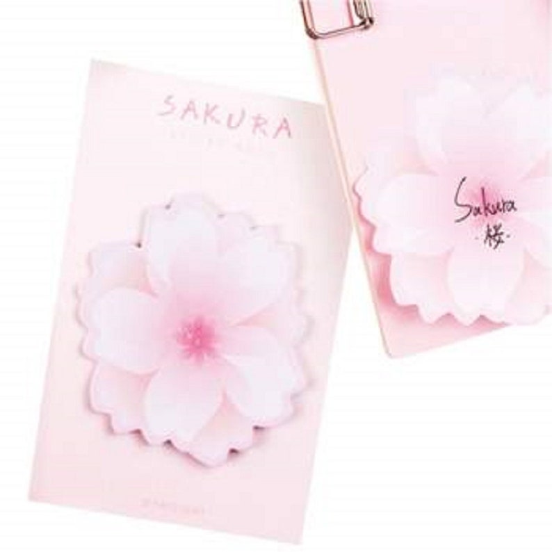 6xLot ADHESIVE NOTEPAD SET Cherry Blossom Print Sakura Bloom Mini Sticky Notes Cute Adhesive Paper Memo Pad Kawaii Note Pads Party Stickers